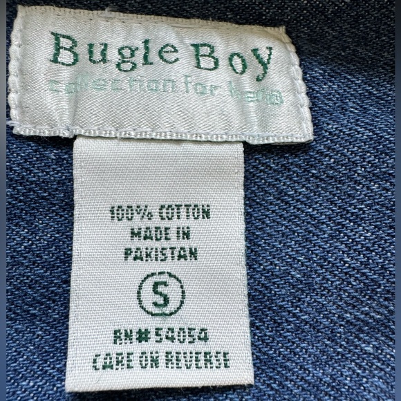 Vintage Bugle Boy Boho Festival Floral Cottagecore Jean Jacket Embroidered Sz S - Picture 9 of 10